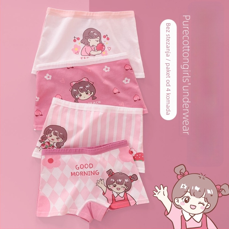 Dječje pamucne bokserice za djevojčice, 95% pamuk, sigurnosna klasa A, za djecu 3-8 godina