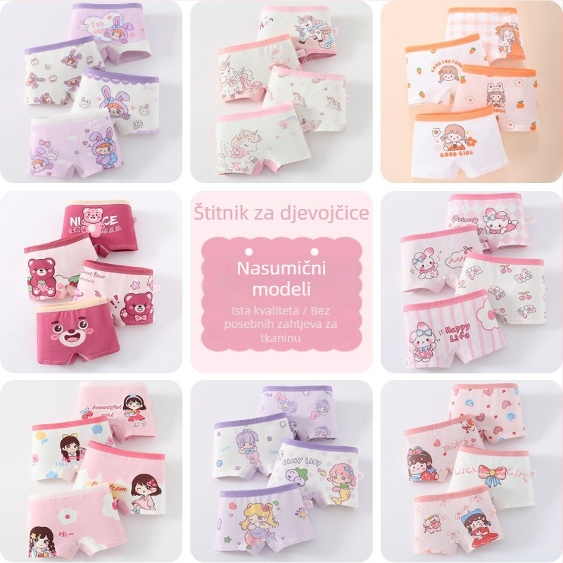 Dječje pamucne bokserice za djevojčice, 95% pamuk, sigurnosna klasa A, za djecu 3-8 godina