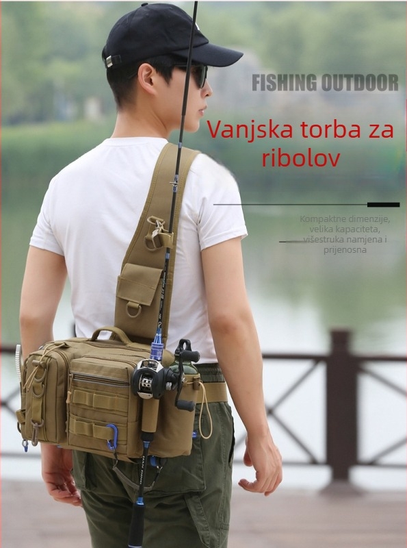 Muška torba za struk od Oxford platna, vodootporna, otporna na habanje, proširiva, višeslojno skladištenje, ljeto 2024