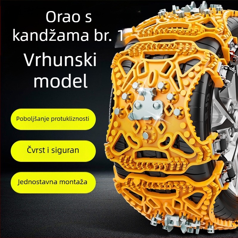 Univerzalne gumene snježne lančice Eagle Claw za gume 165–275, težina 3,7 kg, prilagodljive