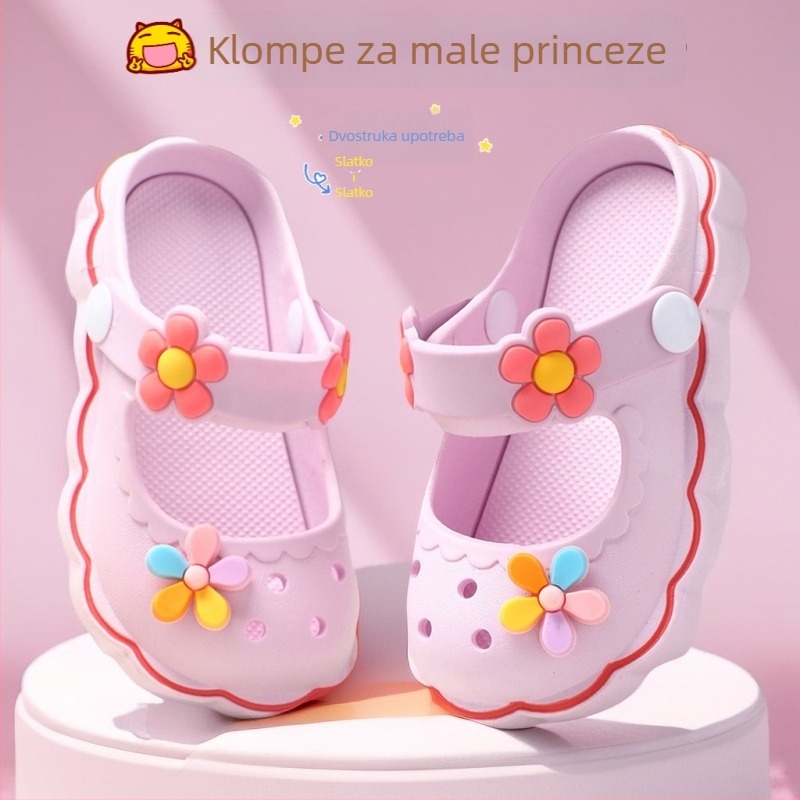 Dječje Mary Jane sandale za ljeto, uzorak crtića, prozračni PVC gornji dio, PVC potplat, protuklizne