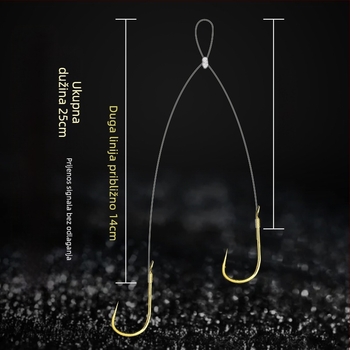 Ribolovni kuk s dizajnom manšete (Jinhaixi/Izu), dvostruki kuk za riječnu ribolov, pakiranje 100 komada