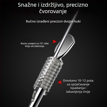 Ribolovni kuk s dizajnom manšete (Jinhaixi/Izu), dvostruki kuk za riječnu ribolov, pakiranje 100 komada