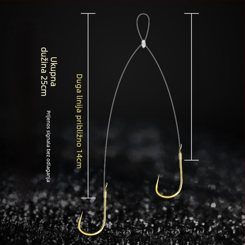 Ribolovni kuk s dizajnom manšete (Jinhaixi/Izu), dvostruki kuk za riječnu ribolov, pakiranje 100 komada