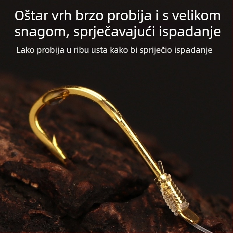 Ribolovni kuk s dizajnom manšete (Jinhaixi/Izu), dvostruki kuk za riječnu ribolov, pakiranje 100 komada