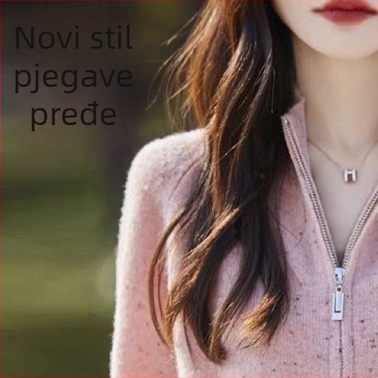 Kardigan od Ice Silk, stojeći ovratnik, rukavi princeze i zatvarač