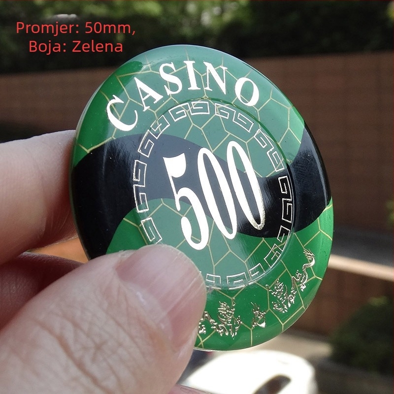 Akrilni žetoni s kovinskim završetkom za prostorije za šah i karte, kružnog i kvadratnog oblika, prilagodljivi, brend Joie casino/qiao yu
