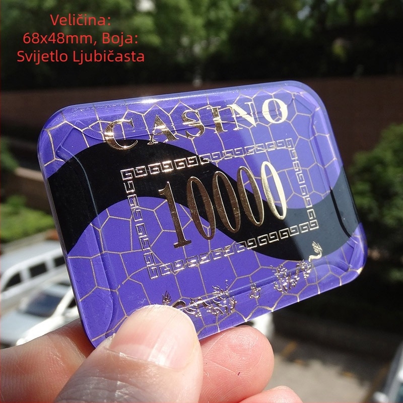 Akrilni žetoni s kovinskim završetkom za prostorije za šah i karte, kružnog i kvadratnog oblika, prilagodljivi, brend Joie casino/qiao yu