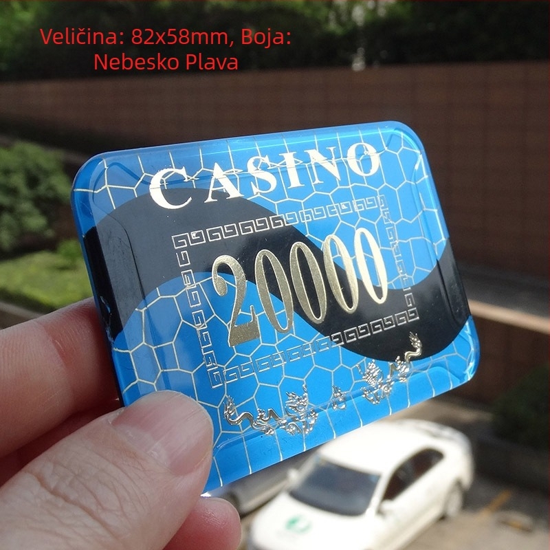 Akrilni žetoni s kovinskim završetkom za prostorije za šah i karte, kružnog i kvadratnog oblika, prilagodljivi, brend Joie casino/qiao yu