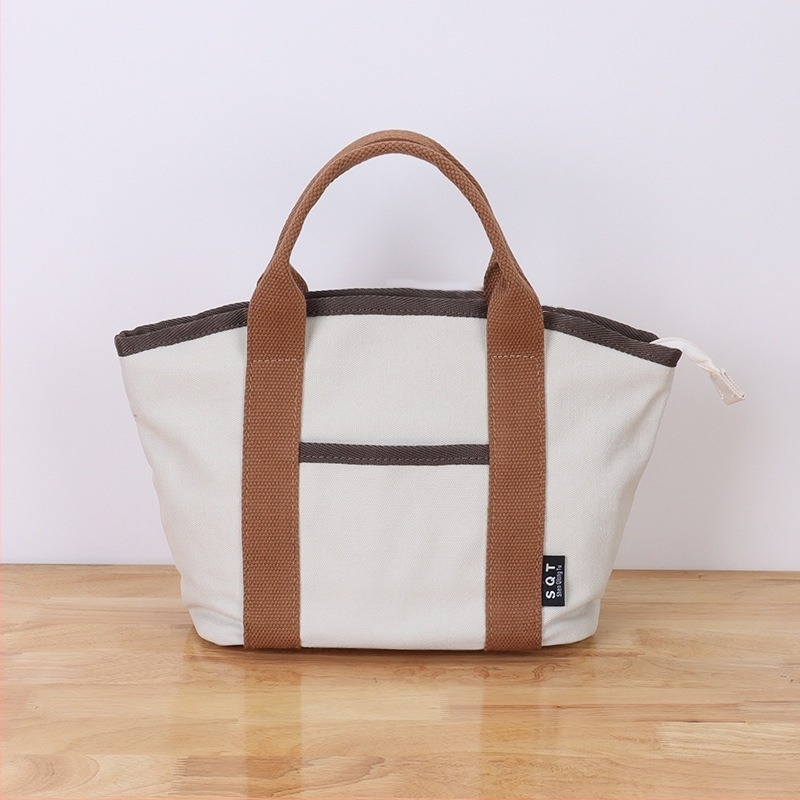 Kanvas bucket bag, casual stil, zatvarač, unutarnji džepovi (s džepom na zatvarač, džep za mobitel i ID), podstava od poliestera i pamuka