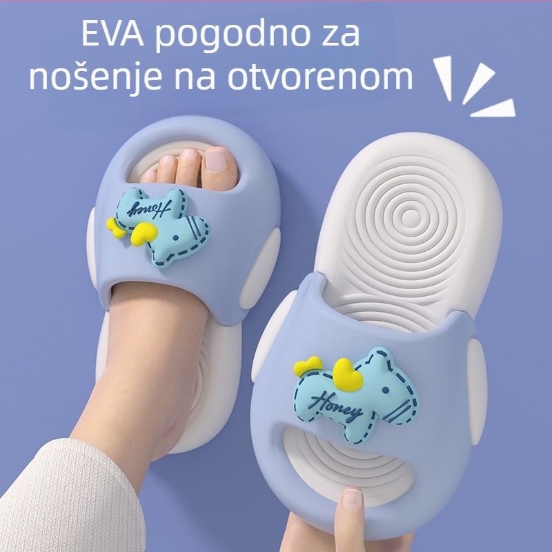 Dječje flip-flopice Cartoon Pony dizajn – EVA gornji i potplat, protuklizne, za unutarnju i vanjsku uporabu, za djevojčice, ljeto 2025