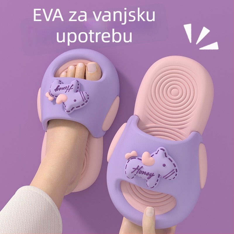Dječje flip-flopice Cartoon Pony dizajn – EVA gornji i potplat, protuklizne, za unutarnju i vanjsku uporabu, za djevojčice, ljeto 2025