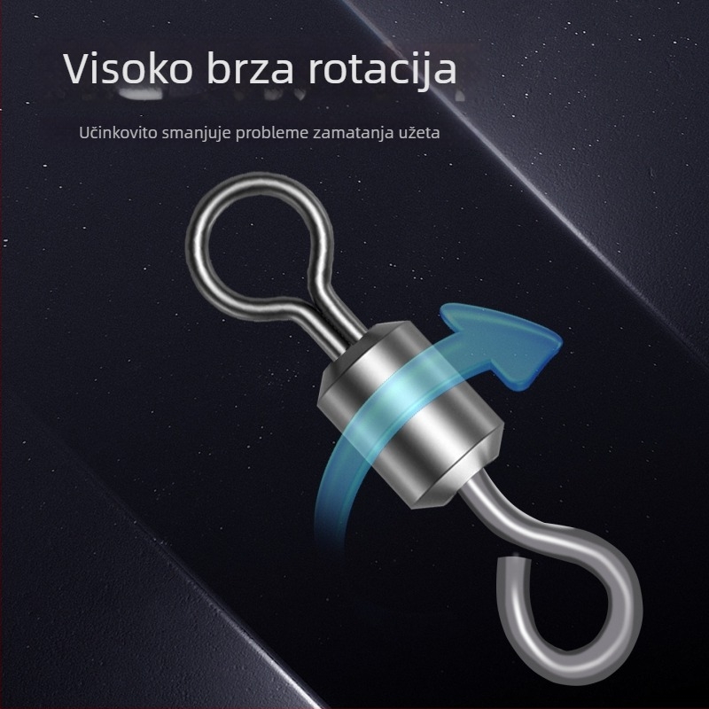 Ribički kuka s ojačanim 8003, osmerokutni prsten, okrenuti kukić i mekani mamac, za bass i mandarinske ribe
