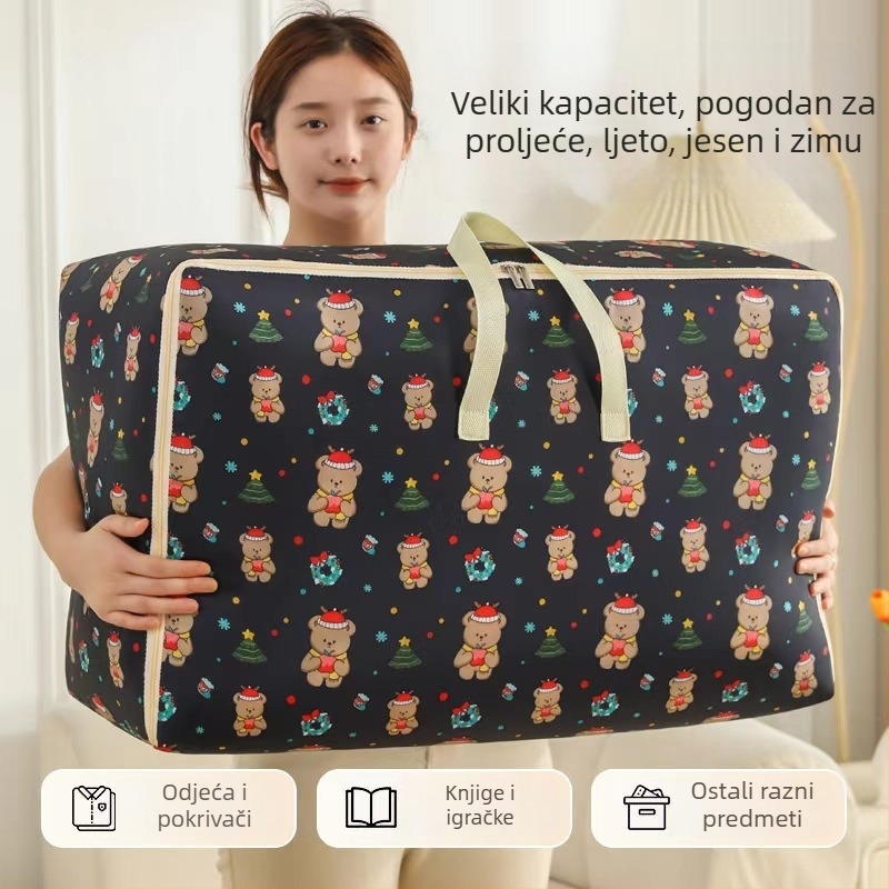 Vreća za skladištenje odjeće i deke – protiv vlage, kubni oblik, model 0003, materijal 600D Oxford platno, višenamjenska za preseljenje i kućno skladištenje