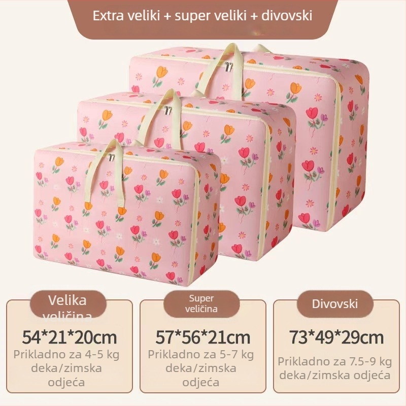 Vreća za skladištenje odjeće i deke – protiv vlage, kubni oblik, model 0003, materijal 600D Oxford platno, višenamjenska za preseljenje i kućno skladištenje