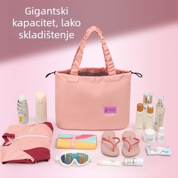 Torba za plivanje s odjeljivanjem mokro-suhu, kubični oblik, materijal memorijske pletenine, veliki model, višenamenska putna torba