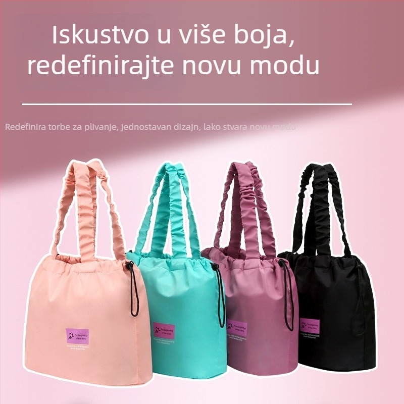 Torba za plivanje s odjeljivanjem mokro-suhu, kubični oblik, materijal memorijske pletenine, veliki model, višenamenska putna torba