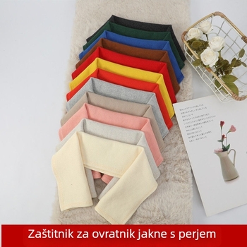 Lažni ovratnik za jaknu od pamuka, pleteni jednobojni, za odrasle, zima 2025