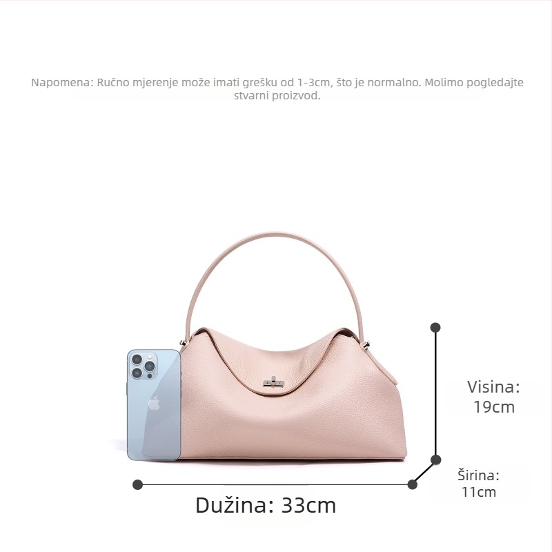 Torba preko ramena – crossbody, gradski minimalizam, koža prvog sloja goveda, oblik jastuka, zaključavanje, unutarnja kartica ID i džep sa zatvaračem