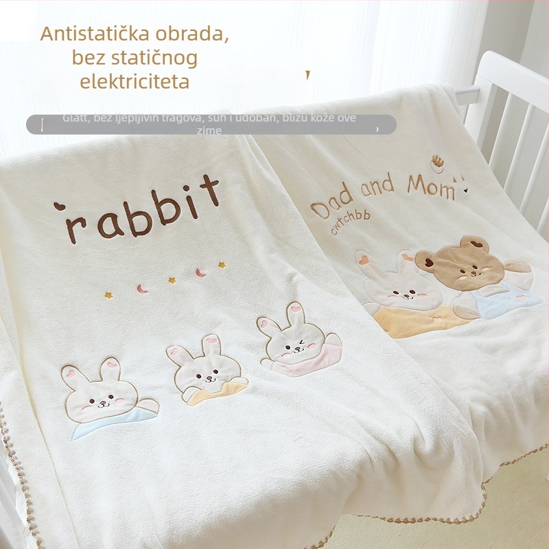 Flanel deka za bebe i djecu 1-3 godine, sve sezone, crtani stil, 100-200 g