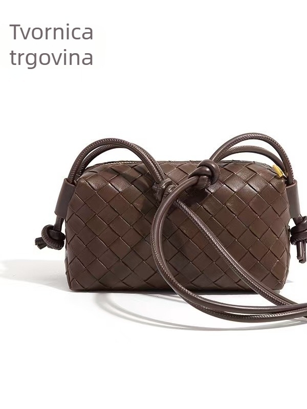 PU torbica za ramena s pletenim uzorkom – gradski stil, zatvarač na zip, vodoravni kvadratni oblik
