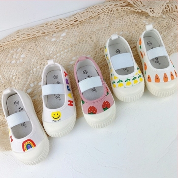 Dječje platnene slip-on tenisice za djevojčice, s elastičnim trakama, niskim vrhom, platnenim gornjim dijelom, gumom protiv klizanja