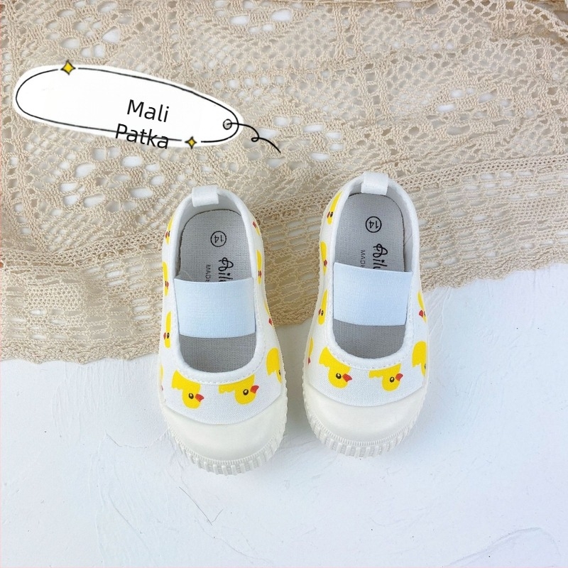 Dječje platnene slip-on tenisice za djevojčice, s elastičnim trakama, niskim vrhom, platnenim gornjim dijelom, gumom protiv klizanja