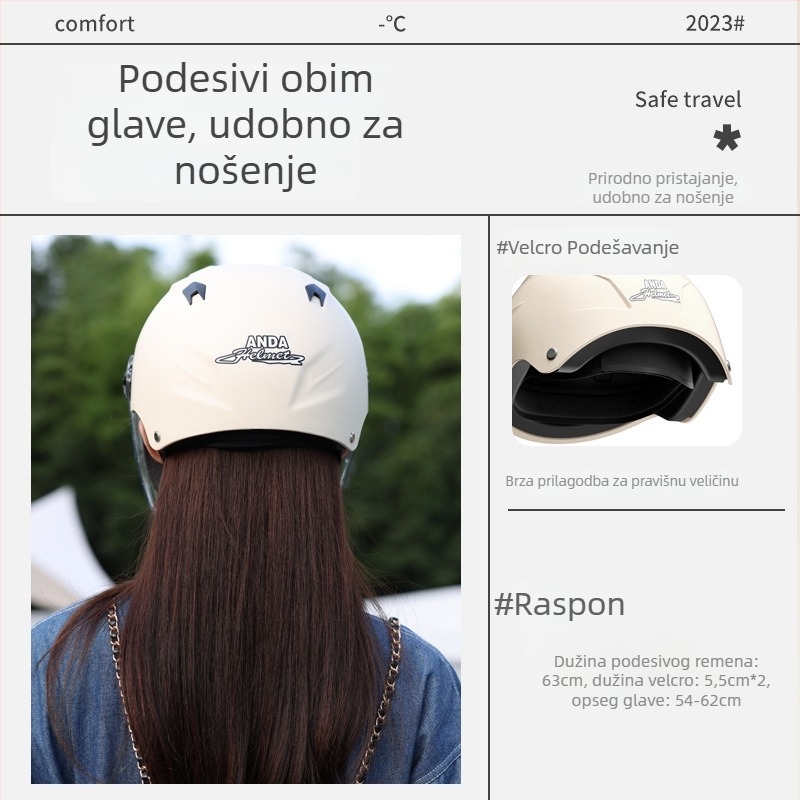 Motorska kaciga ABS (3C certifikat, polukaciga, za odrasle, sve sezone)
