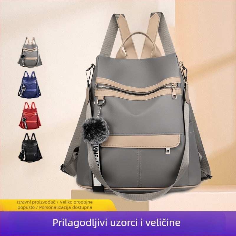 Ženski ruksak - vrhunski izgled, velik kapacitet, casual modni stil, Oxford materijal, zatvarač, vodootporan, zaštita od krađe