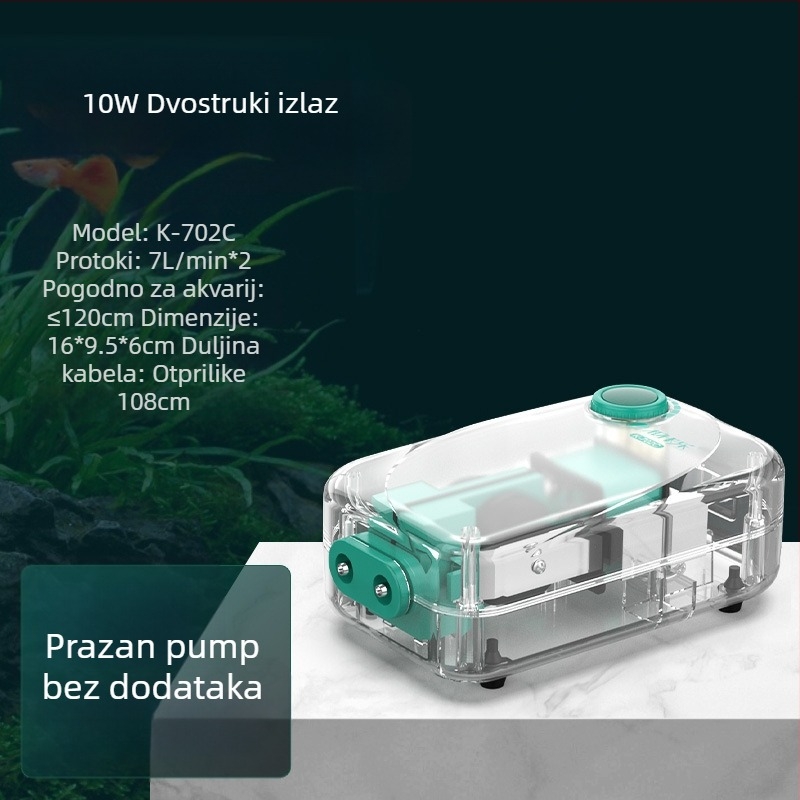 Baker akvarijska pumpa za kisik – tiha mehanička aerator, visoke snage, Nije uvezeno, težina 2000 g