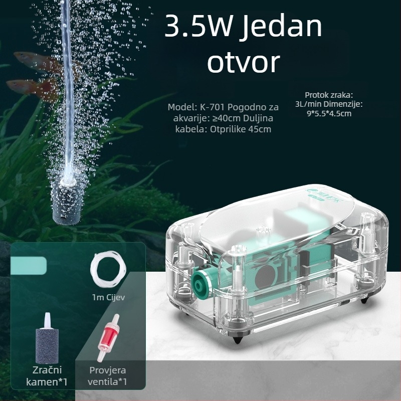 Baker akvarijska pumpa za kisik – tiha mehanička aerator, visoke snage, Nije uvezeno, težina 2000 g