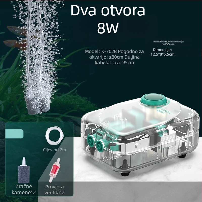 Baker akvarijska pumpa za kisik – tiha mehanička aerator, visoke snage, Nije uvezeno, težina 2000 g