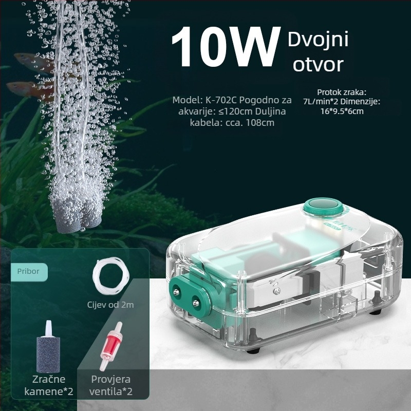 Baker akvarijska pumpa za kisik – tiha mehanička aerator, visoke snage, Nije uvezeno, težina 2000 g