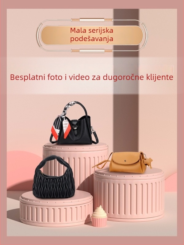 Ženska bucket bag od prave kože, kompaktna, s šnôrovým otvaranjem; unutarnji pretinci za telefon, osobnu iskaznicu i džep sa zipom; svakodnevna uporaba, s jednim naramenicom