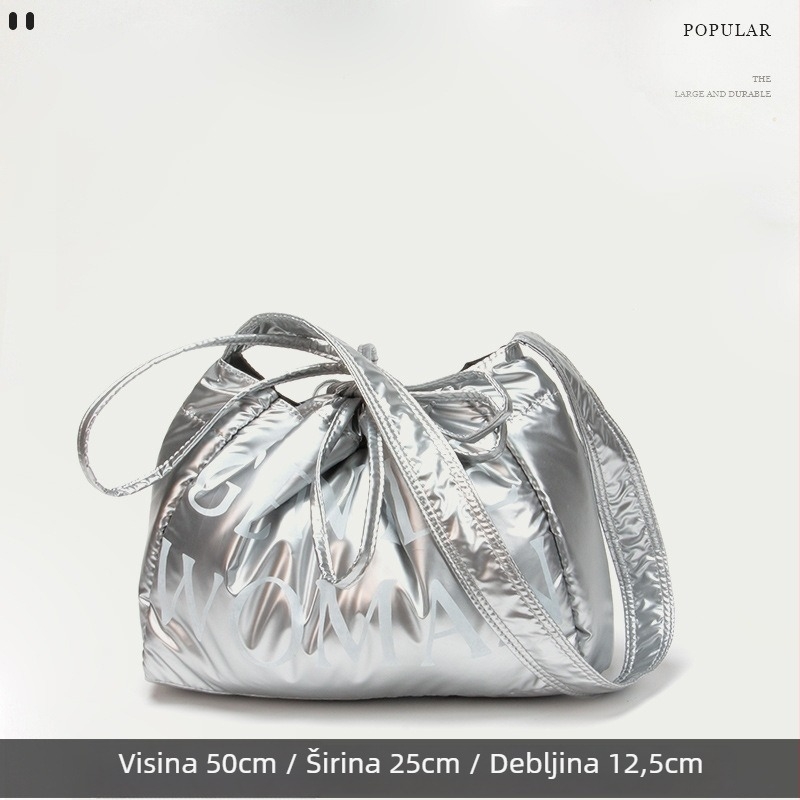 Dumpling torba sa šnimrom, pod pazuh stil, Oxford platno, vodoravni kvadratni oblik, džep za telefon
