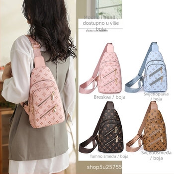 Ženska PU crossbody torbica, velika kapaciteta, mekana konstrukcija, zatvaranje zatvaračem, poliester podstava, unutrašnji džepovi (zip džep, džep za telefon, džep za ID), trodimenzionalni vanjski dizajn, za svakodnevnu upotrebu, ljeto 2024