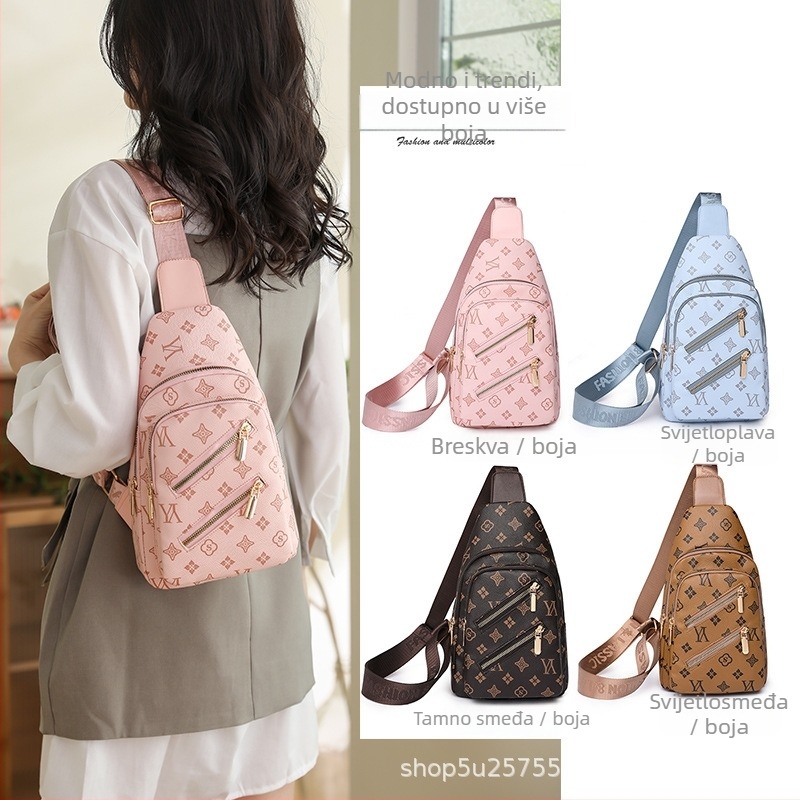 Ženska PU crossbody torbica, velika kapaciteta, mekana konstrukcija, zatvaranje zatvaračem, poliester podstava, unutrašnji džepovi (zip džep, džep za telefon, džep za ID), trodimenzionalni vanjski dizajn, za svakodnevnu upotrebu, ljeto 2024