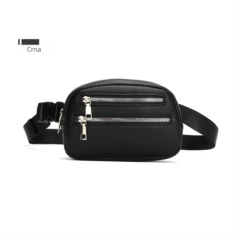 PU crossbody torbica s dvostrukim zatvaračima — mekana konstrukcija, unutarnja zip džep, džep za telefon, unutarnji odjeljak sa zatvaračem, pogodno za slobodno vrijeme i putovanja