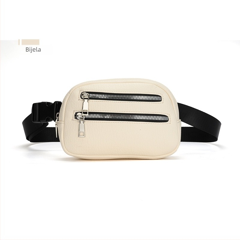 PU crossbody torbica s dvostrukim zatvaračima — mekana konstrukcija, unutarnja zip džep, džep za telefon, unutarnji odjeljak sa zatvaračem, pogodno za slobodno vrijeme i putovanja