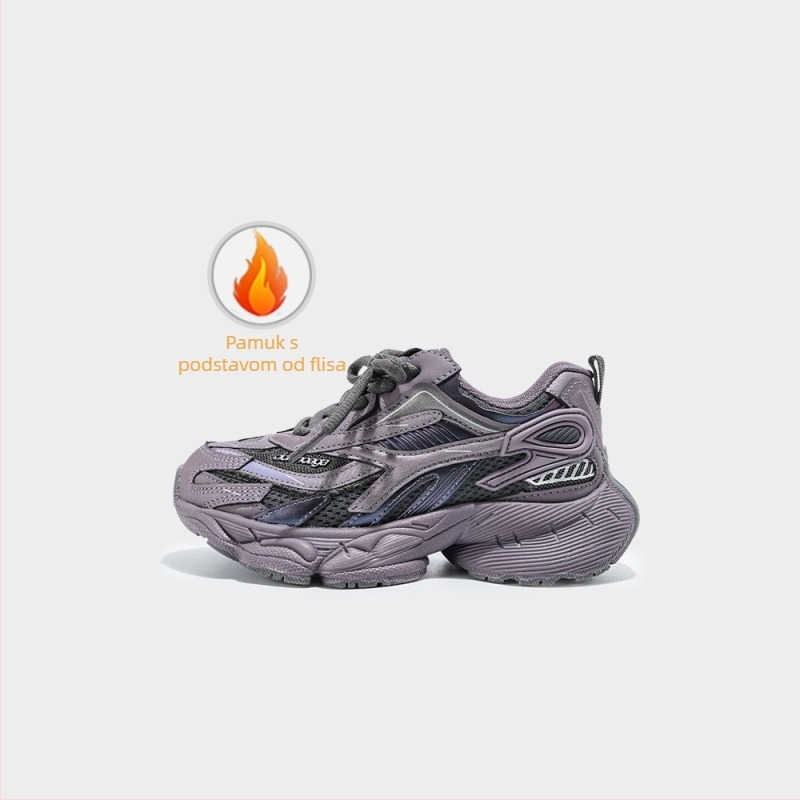 Dječje sportske tenisice u stilu Dad Shoes, Velcro kopčanje, gornji dio od kože od mikrovlakna, potplat od gume+EVA, unisex, za jesen, za uzrast 4–16