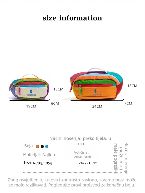 Nylon torba preko ramena s više džepova i velikom kapacitetom — zatvaranje na zip; unutarnji džepovi: skriveni džep sa zipom, džep za telefon, džep s pregradom i zipom; poliester podstava; trodimenzionalni vanjski džep.