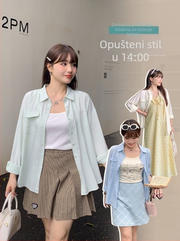 Ženska duga rukava polo košulja s patchwork detaljem, viskozno vlakno (50–70% viskoze), slobodan kroj