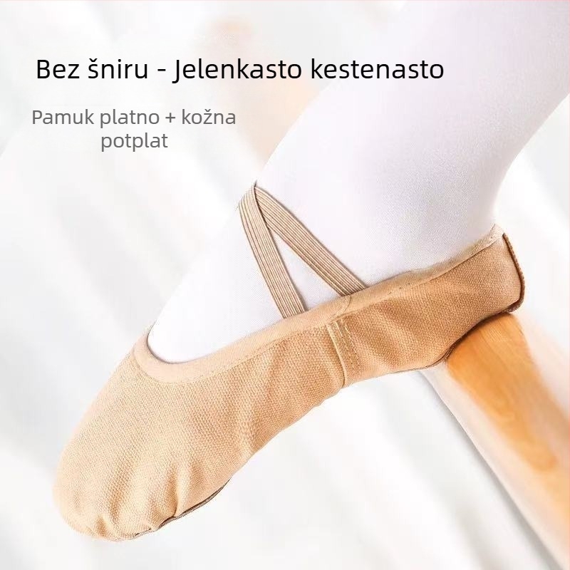Art Dance Flower Balet Soft Shoes za djecu - platnene gornje, dizajn u obliku mačje šape, za vježbanje plesa