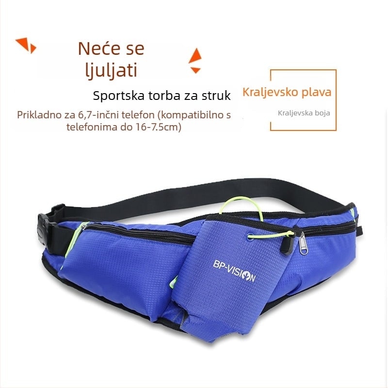 Sportska torbica na struku za bocu vode i mobitel — najlon, vodootporna, prozračna, lagana, otporna na habanje