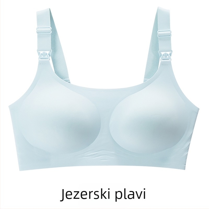 Dojavljajući grudnjak za trudnoću s tankim oblikovanim košaricama, stražnje četiri reda zatvarača, fiksni dvostruki naramenici, materijal najlon, podstava od elastana 30–50%
