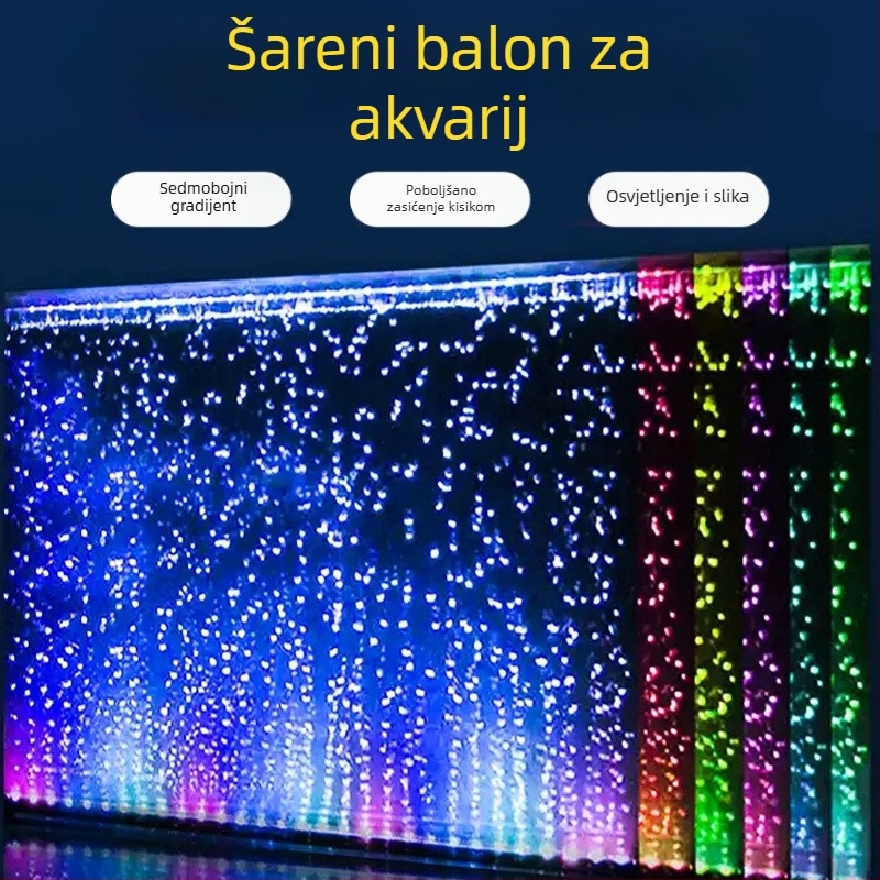 Podvodno LED osvjetljenje za akvarij s oksigenacijom, vodootporna traka mjehurića