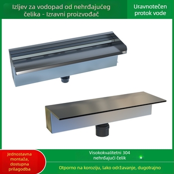 Izlaz za vodopad od nehrđajućeg čelika za vanjski vodeni dodatak s raspršivanjem na prednjoj stijenci — Značka Half Moon Bay