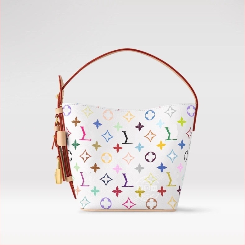 Carryall bucket torba u suradnji s Murakami Takashi; PVC materijal; platnena podstava; horizontalno kvadratni oblik; otvaranje zatvaračem; laminirani unutarnji džep