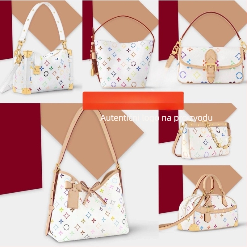 Carryall bucket torba u suradnji s Murakami Takashi; PVC materijal; platnena podstava; horizontalno kvadratni oblik; otvaranje zatvaračem; laminirani unutarnji džep
