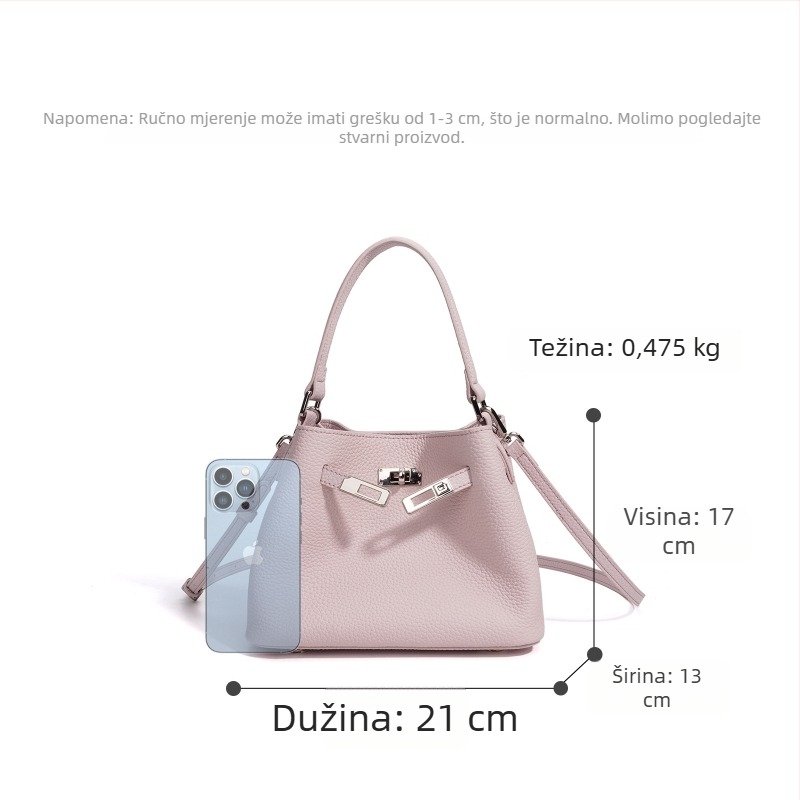 Bucket torba u korejskom stilu od prave kože, Ultra-Fiber podstava, oblik kante, model FJ3120